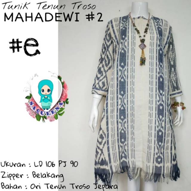Atasan Wanita Tunik Batik Tenun Motif Mahadewi