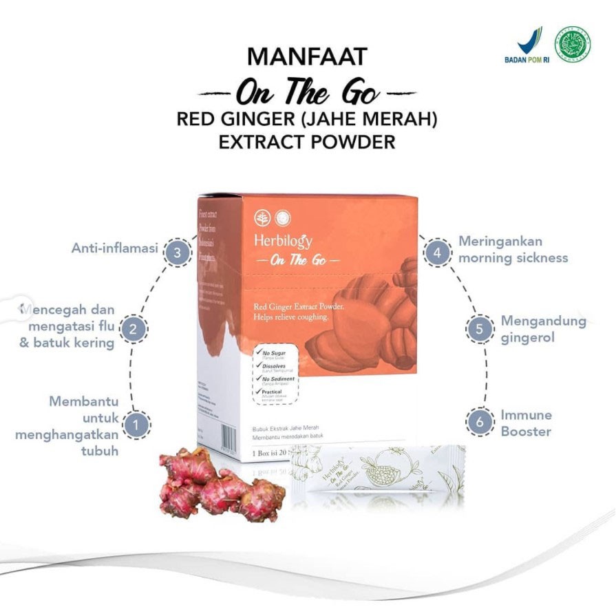 Herbilogy On the Go Red Ginger (Jahe Merah) Extract Powder 20 sachets