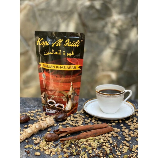 

Kopi Rempah Al - Jaidi Ramuan Khas Arab 100 gr dan 250 gr. (The Best Arabic Coffe / قهوة العربيين الجيد)