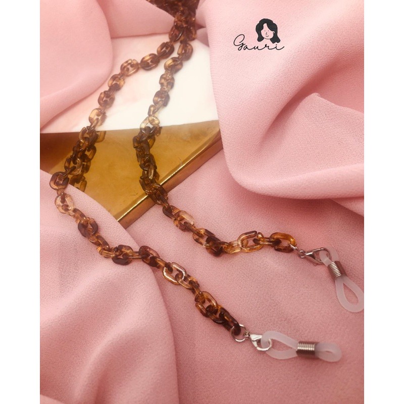 Strap Masker Rantai masker akrilik Kalung Masker Leopard Rantai Masker transparan