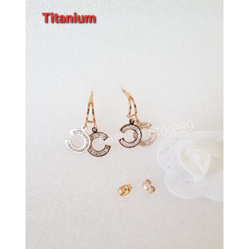 Anting Jurai Fashion Import Titanium Rosegold premium Branded CCxtt edisi terbatas bestquality impor