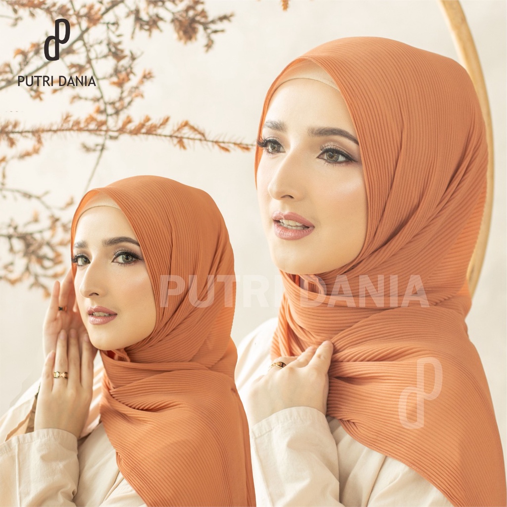 Putri Dania Pashmina Plisket LIDI Full Ceruty Babydoll Armani PREMIUM ukuran 180x75cm