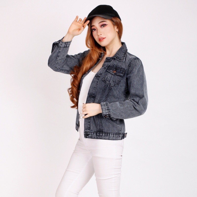 [SIZE M-XXXL] 3 WARNA - LEXY Denim Jacket Snow / Bigsize Jacket Jeans