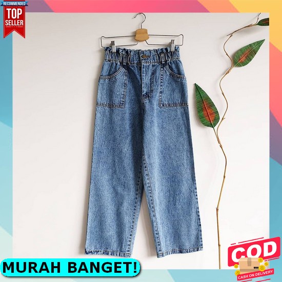 Bawahan Ootd Slimfit Reguler Standar/ Celana Kulot Jeans Wanita Sobek Ripped Jins Denim Highwaist Mu