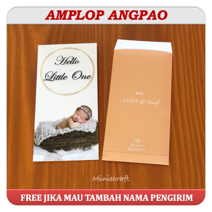 

AMPLOP ANGPAO BIRTH LAHIRAN MODEL PANJANG ANGPAU 1PAK ISI 6PCS CUSTOM NAMA PENGIRIM - DESIGN ELEGAN