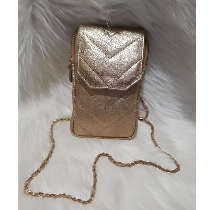 Tas Slempang Kulit HP Gold