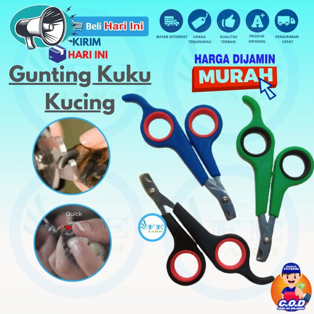 Gunting Kuku Anjing Kucing Alat Pemotong Kuku Hewan Peliharaan Pet Nail Clipper Murah Fefarm