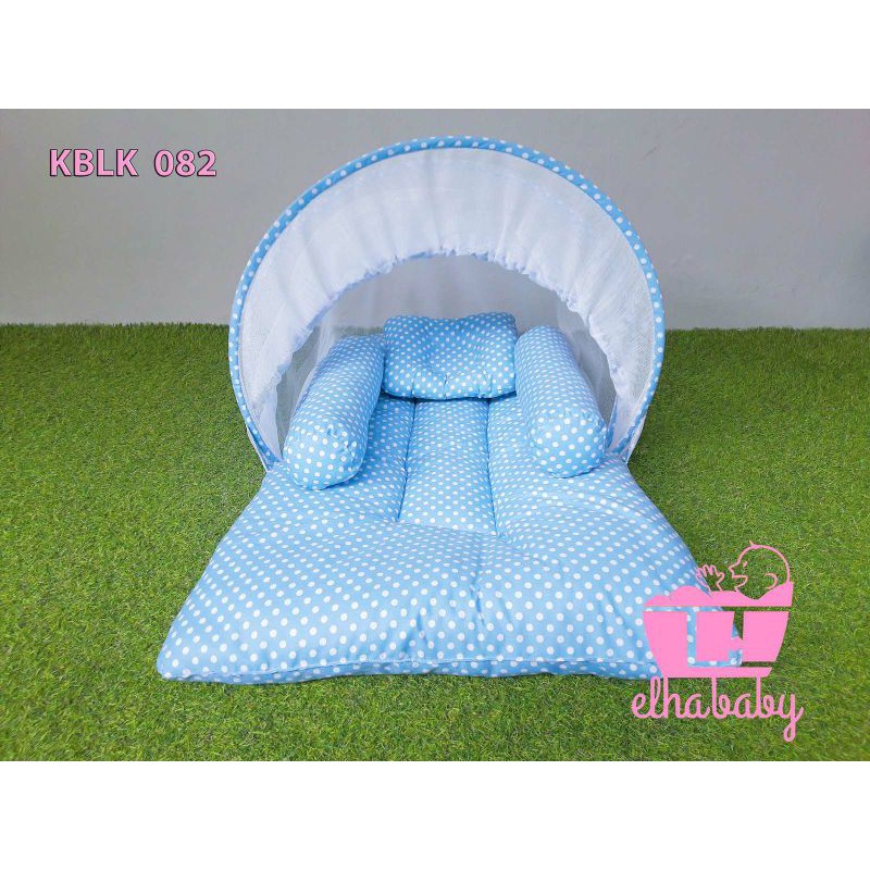kasur bayi kelambu lipat/tempat tidur bayi 1set