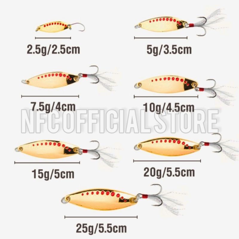 Lure metal spoon 2,5 gr 5 gr 7,5 gr 10 gr 15 gr 20 gr BEST KILLER ACTION
