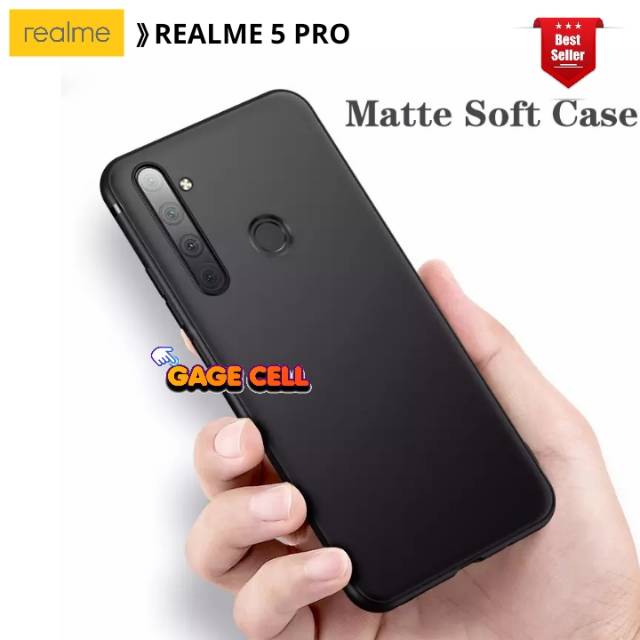 SOFTCASE REALME 5 PRO BLACK MATE - CASE OPPO REALME 5 PRO SILICON BLACK MATTE PREMIUM