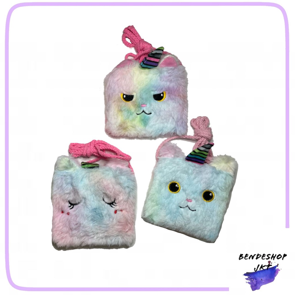 TAS SELEMPANG MINI UNICORN KUCING BULU 4D