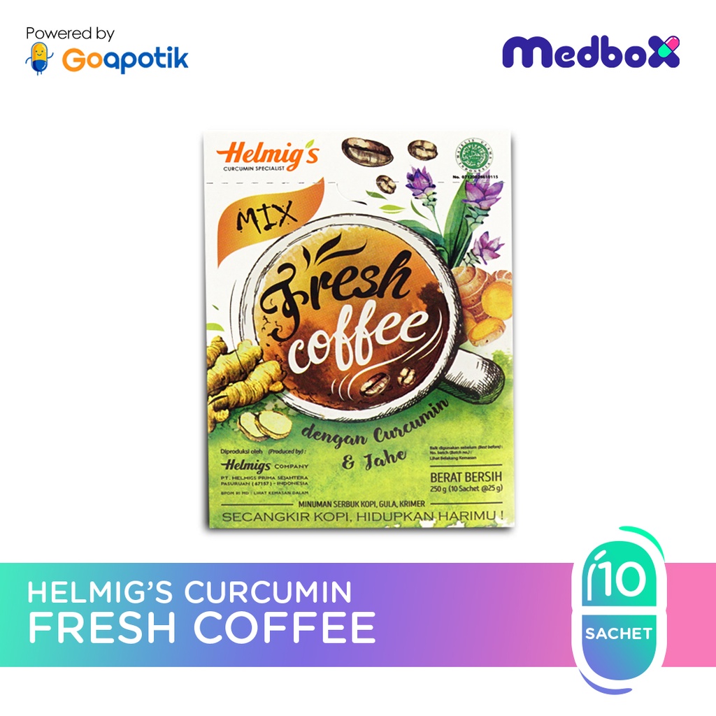 

Helmigs Curcumin Fresh Coffee Isi 10 Sachet ( Sugar / Sugar Free )