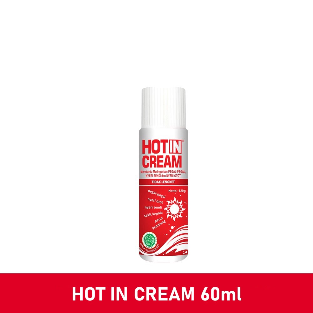 Bisa COD Hot In Cream Kemasan Botol 60 ml &amp; 120 ml - Hotin Cream Merah Putih - Hotin Krim Urut - Krim Pegal P