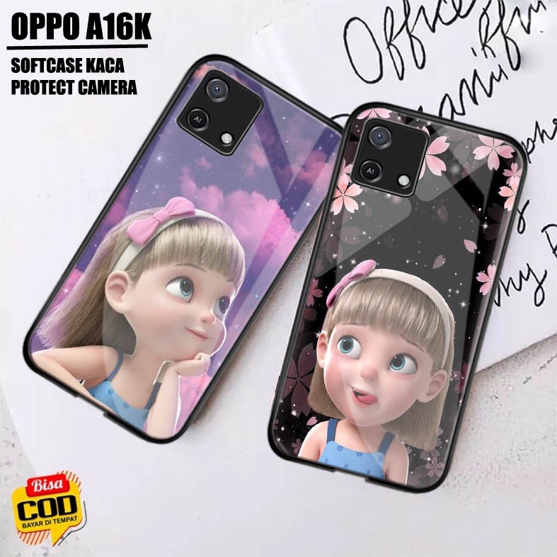 Softcase Glass Kaca Oppo A16K Oppo A16E - K04 - Case Hp Oppo A16K Oppo A16E - Casing Hp Oppo A16K Op