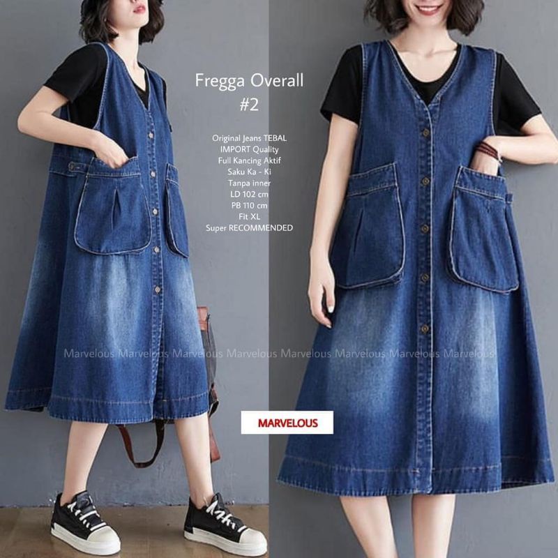 fregga overall jeans denim kekinian