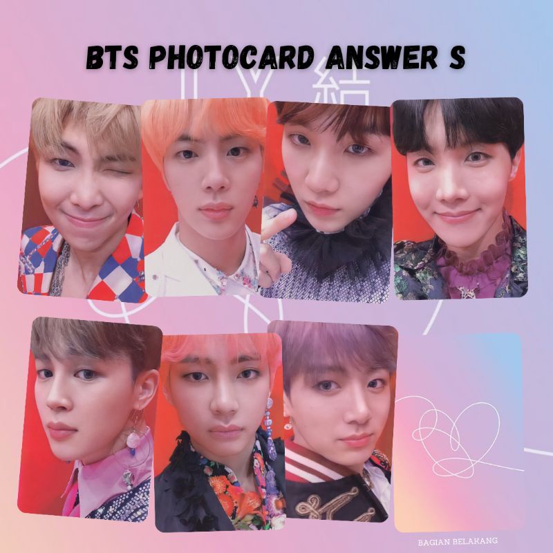 BTS PHOTOCARD LOVE YOURSELF ANSWER PC