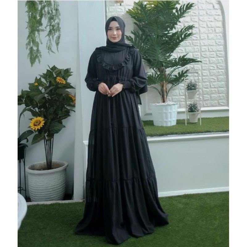 Gamis polos susun canda rempel ashila