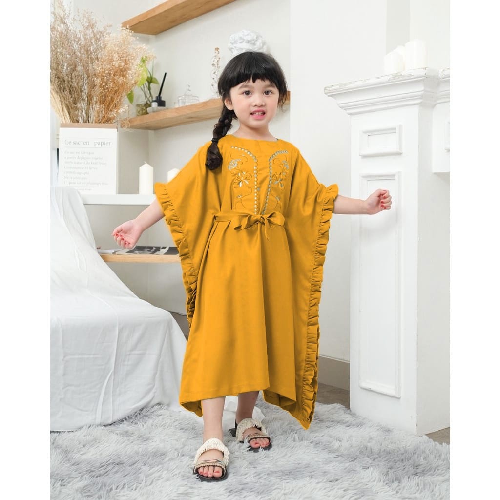 FenishaStore Dress Kaftan Anak Perempuan Emira Kid's Usia 3-5 Tahun