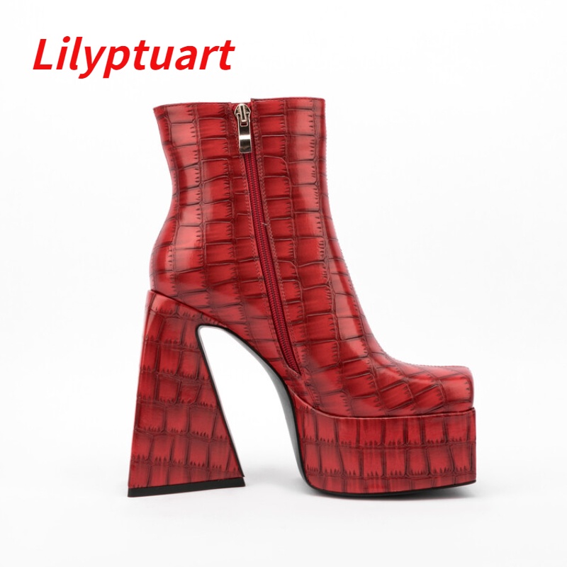 platform red boots