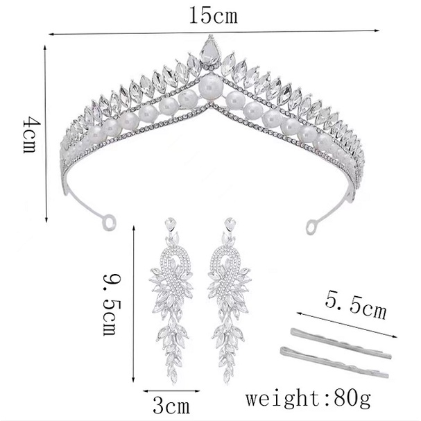 Mahkota Pernikahan Tiara Anting Kalung Set,tiara wedding hiasan rambut pesta pengantin