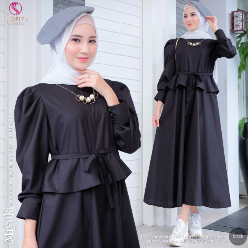 MIYUKI MIDI ORIGINAL BY SHOFIYA // Gamis Midi Katun Polos Kekinian Terlaris