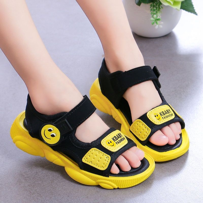 Sandal Anak  Sepatu Pantai Ujung Terbuka 2021 Baru Musim Panas Anak Laki-laki Bersol Lembut Non-Slip Olahraga Sandal