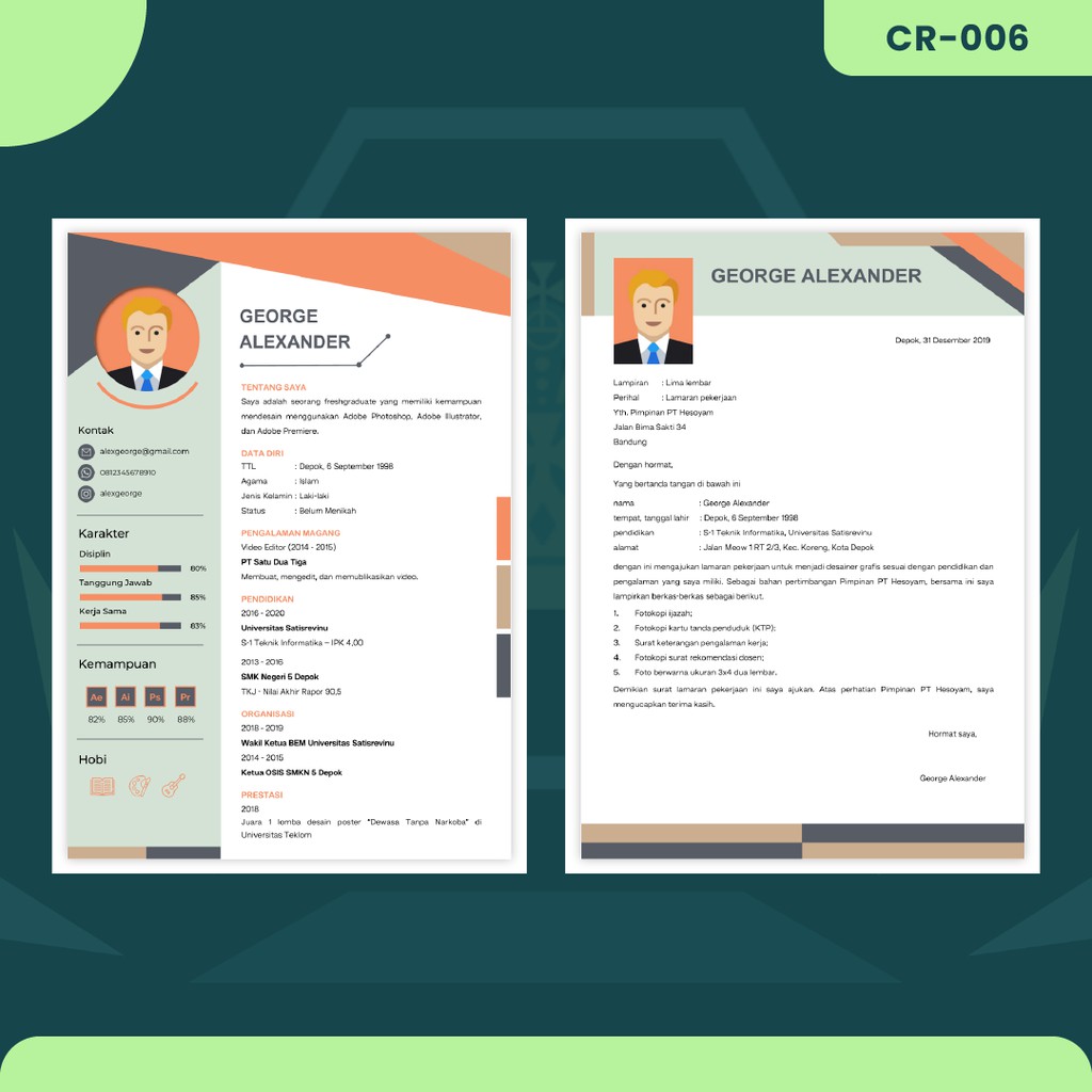 

(CR-006) Jasa Pembuatan CV & Surat Lamaran Pekerjaan