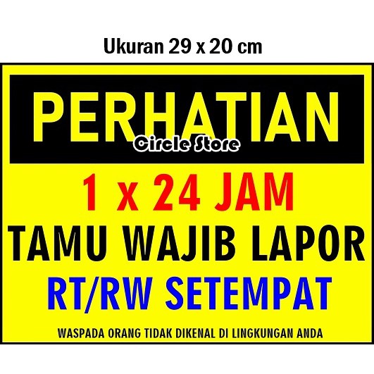 Jual Stiker Perhatian Tamu Wajib Lapor X Jam Lock Down Ukuran X Cm Shopee Indonesia