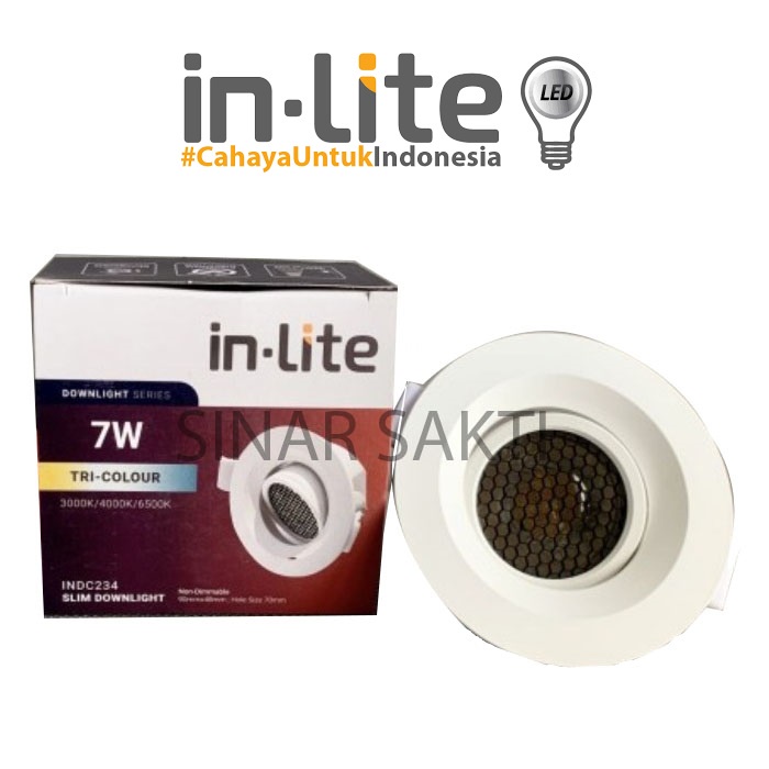 INLITE Lampu Spotlight Led 7W TRICOLOUR INDC234 INLITE Downlight 7 Watt