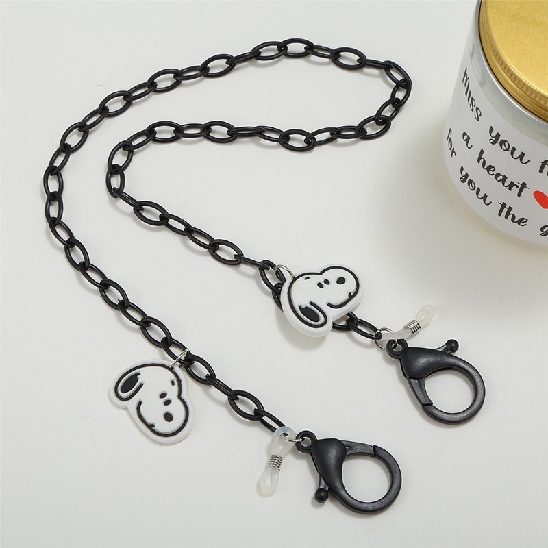 [ACKER] Kasual Sederhana Pria Wanita Hitam Acrylic Lanyard Mouse Rantai Topeng Lucu