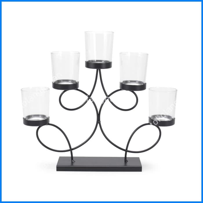 Arthome Tempat Lilin Dekorasi 5 Holder - Hitam bn17
