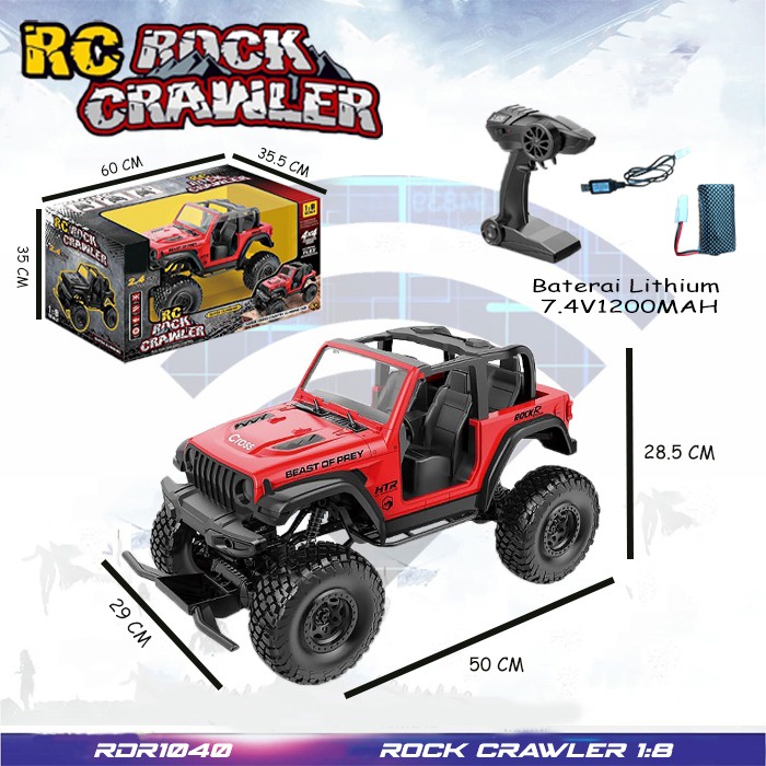 MURAH RDR1092 RC Jeep Rubicon Rock Crawler Offroad Off Road Pasir Gunung Mainan Anak Mobil Remote Control Besar Jumbo RADAR