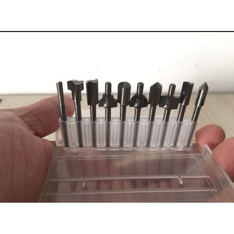 set 10pcs mata bor ukir mini router profil kayu dremel mini grinder