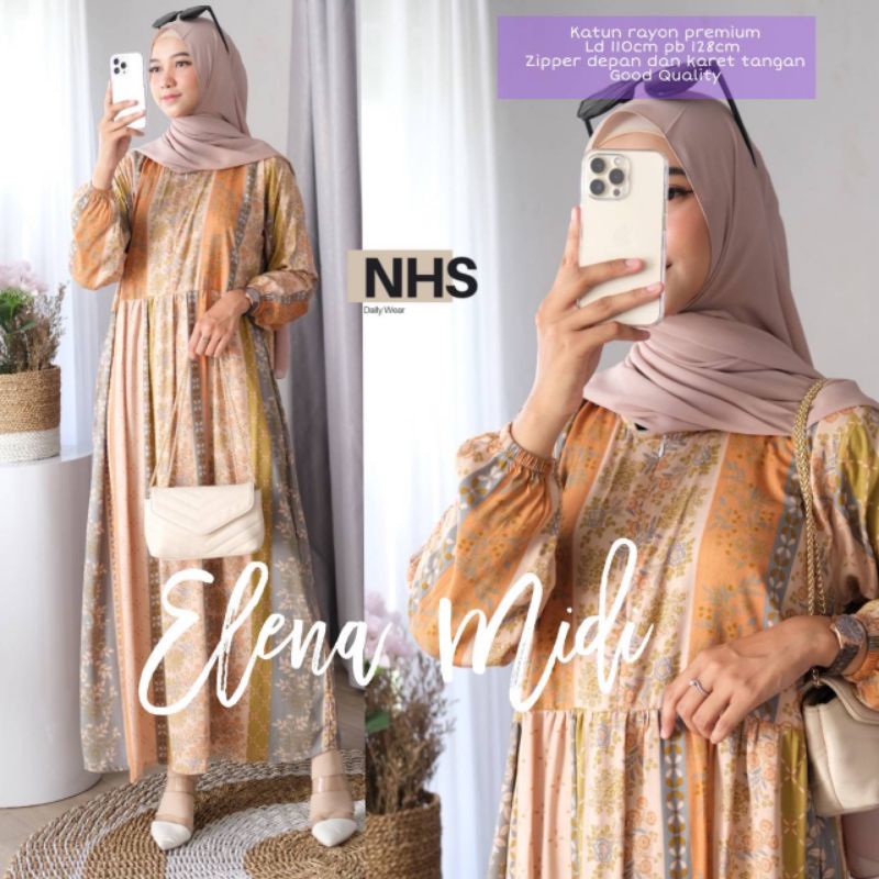 Gamis midi dress L XL XXL XXXL XXXXL ld 100 110 120 130 140 kekinian viral 2022 model ussy