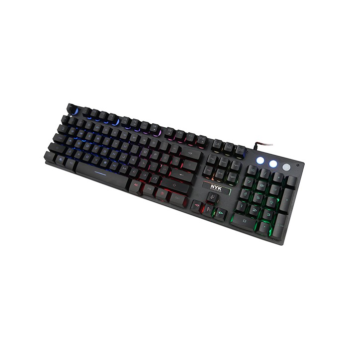 Keyboard gaming nyk nemesis wired usb 2.0 gold membrane 104 keys metal rgb 1Khz game master kr-201 kr201 - Keypad