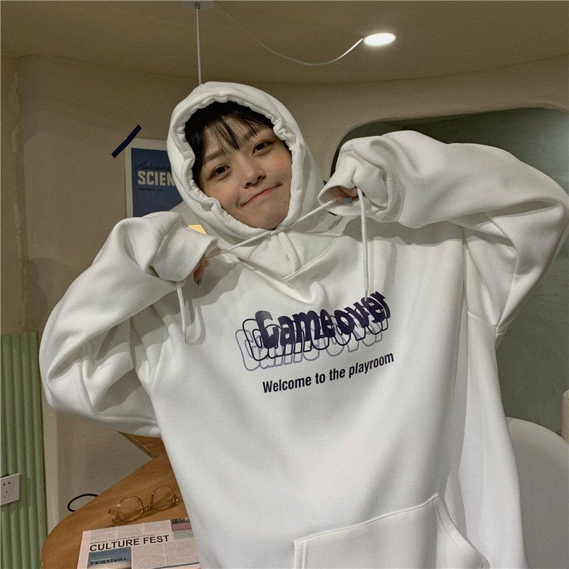 Hoodie Jumper Korean Style (S M L XL 2XL 3XL 4XL 5XL 6XL) Jaket Sweatshirt GAME OVER Jumbo Bigsize Oversize Unisex Harajuku