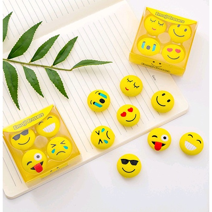 

Set Penghapus Pensil Lucu / Unik Motif Emoji (Isi 4)