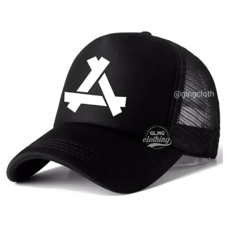 Topi Golf Logo A Trucker - Logo White