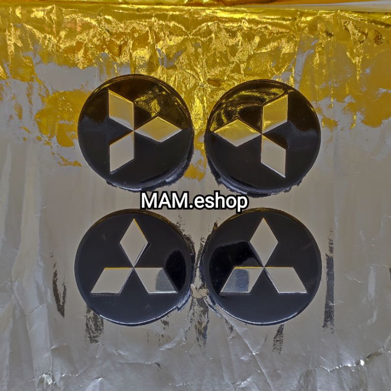 Dop Mitsubishi Wheel Dop Xpander Pajero Black Chrome Isi 4pcs Tutup Roda Velg Mobil