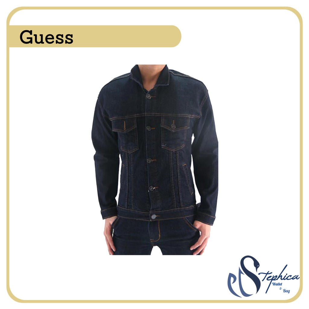 Jaket Jeans Pria Guess | Jacket Denim Biru