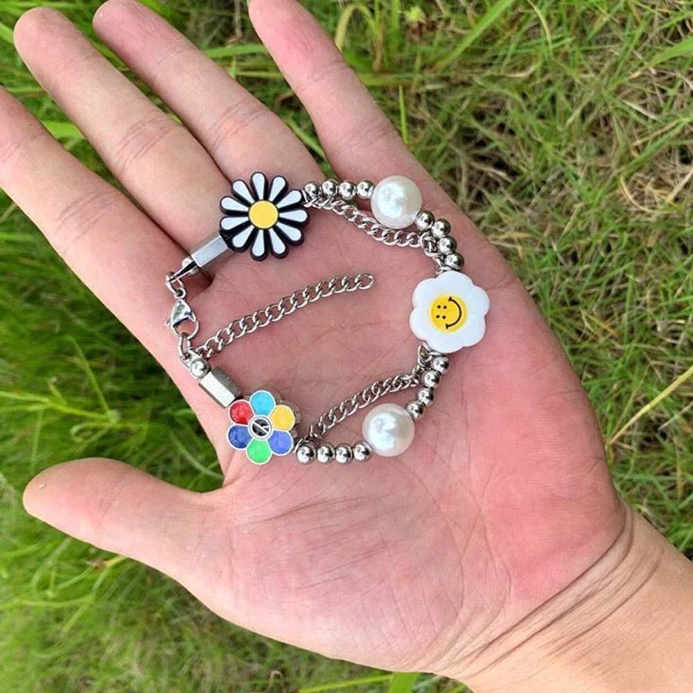 Needway   Kalung Bunga Matahari Gadis Trendi Mutiara Daisy Smile Rantai Klavikula