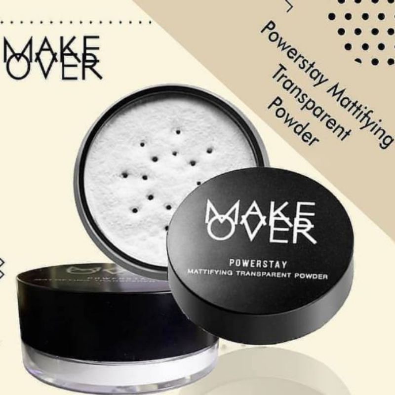 MAKE OVER Powerstay Matte Mattifying Transparent Powder 11gr (Bedak Tabur)