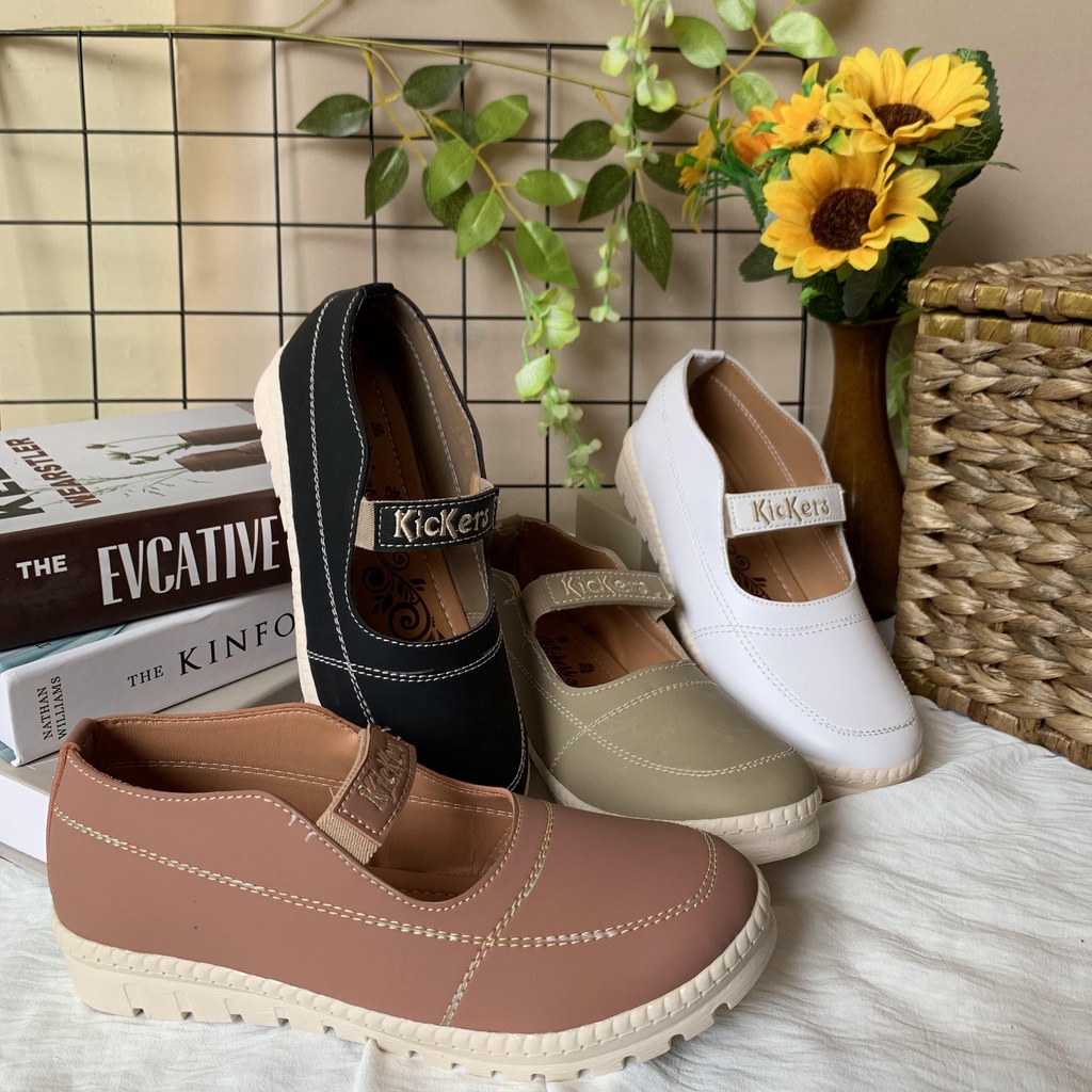 (TANPA KARDUS) Sepatu slop fashion wanita sol karet tebal dan lentur polos SLP.13 1