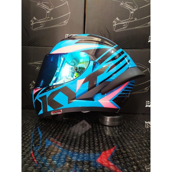 KYT Falcon FR Radiant Sky Blue +visor iridium