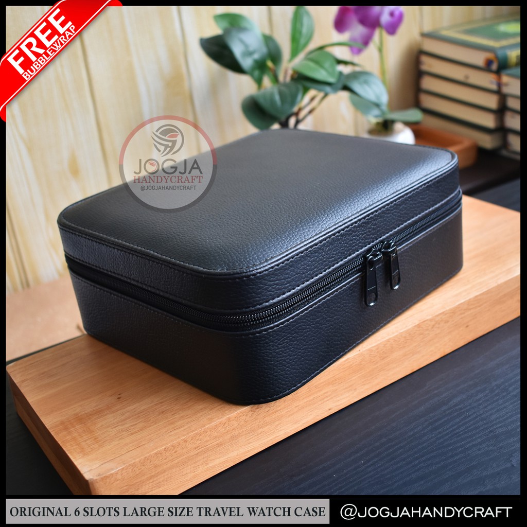 6 Slots PREMIUM Travel Watch Box Jumbo / Tempat Jam tangan / Kotak Jam Tangan / Watch Case