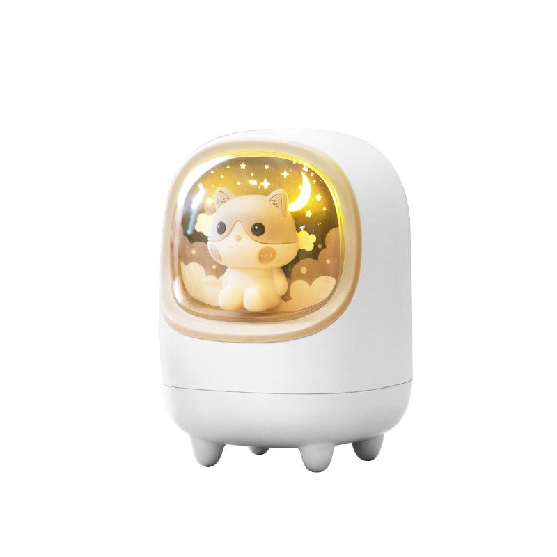 Humidifier  / Diffuser Cute Cat Deer Lampu Tidur Portable Baterai