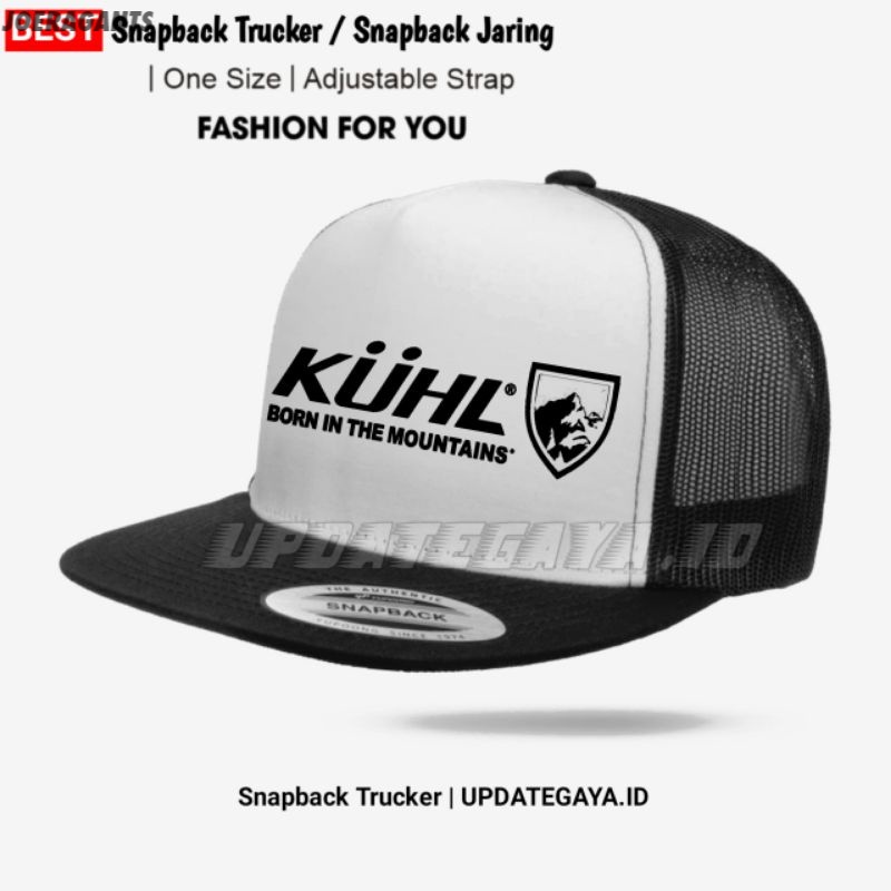 Topi KUHL BORN IN THE MOUNTAINS Snapback Jaring / Topi Lidah Datar / Topi Distro / Topi Hiphop / Top