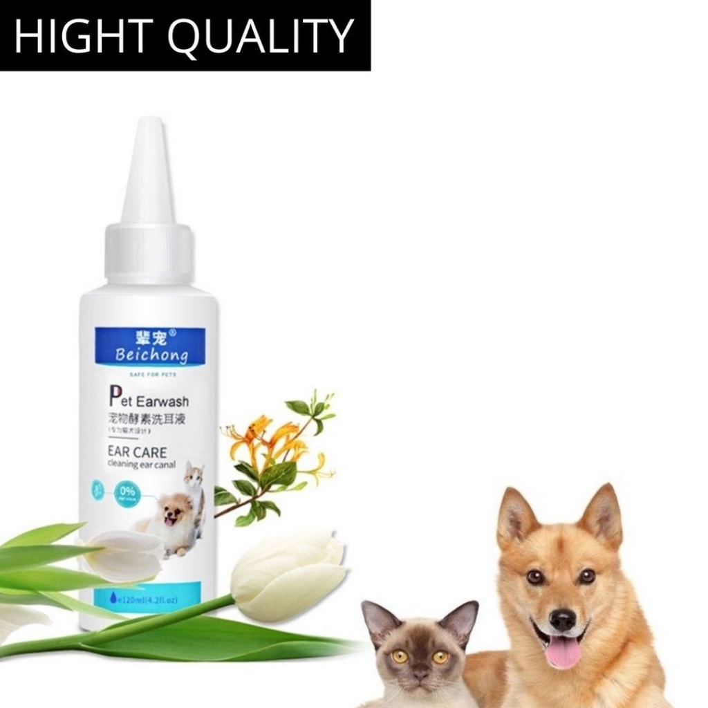 120ML Obat Pembersih Kotoran Telinga Kucing / Anjing Grooming Hewan Pet Ear Cleaner FEZONE