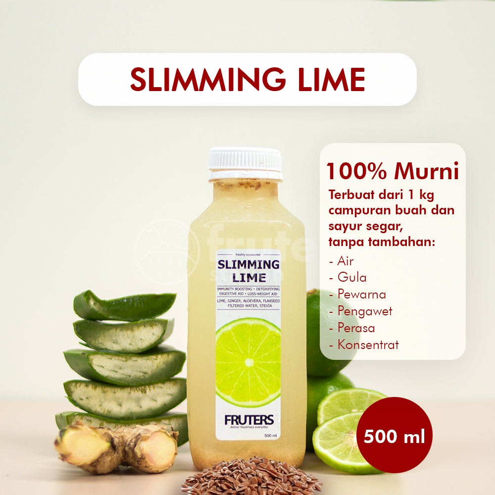 

Cold Pressed Juice 100% Murni Jus Sehat Detox Jus Langsing 500ml SLIMMING LIME Fruters Station