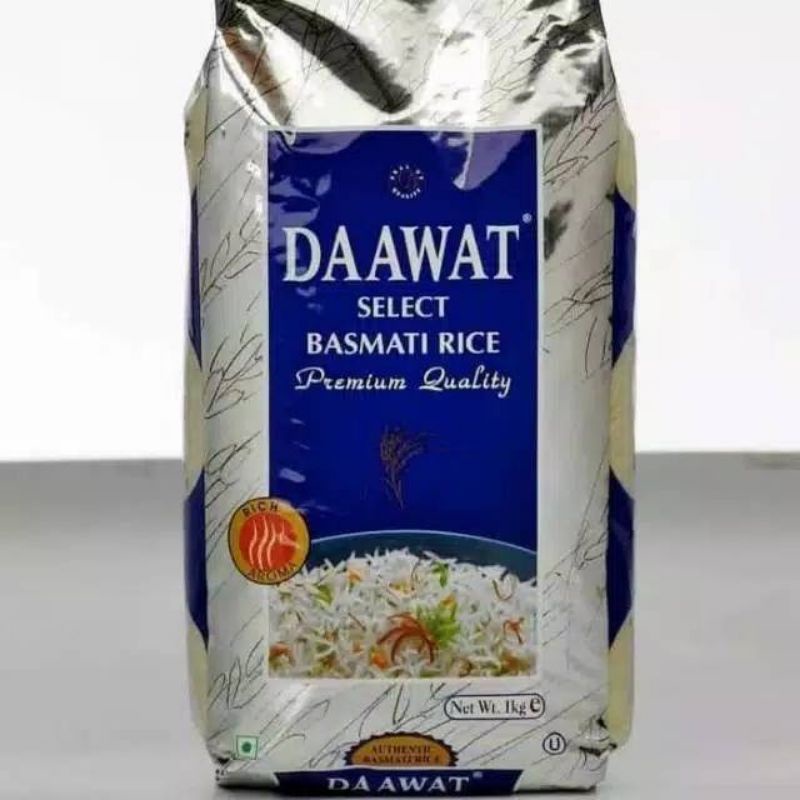 

BERAS DAAWAT 1 KG RICE BASMATI PREMIUM KUALITAS BAGUS BUAT NASI KABSAH KEBULI